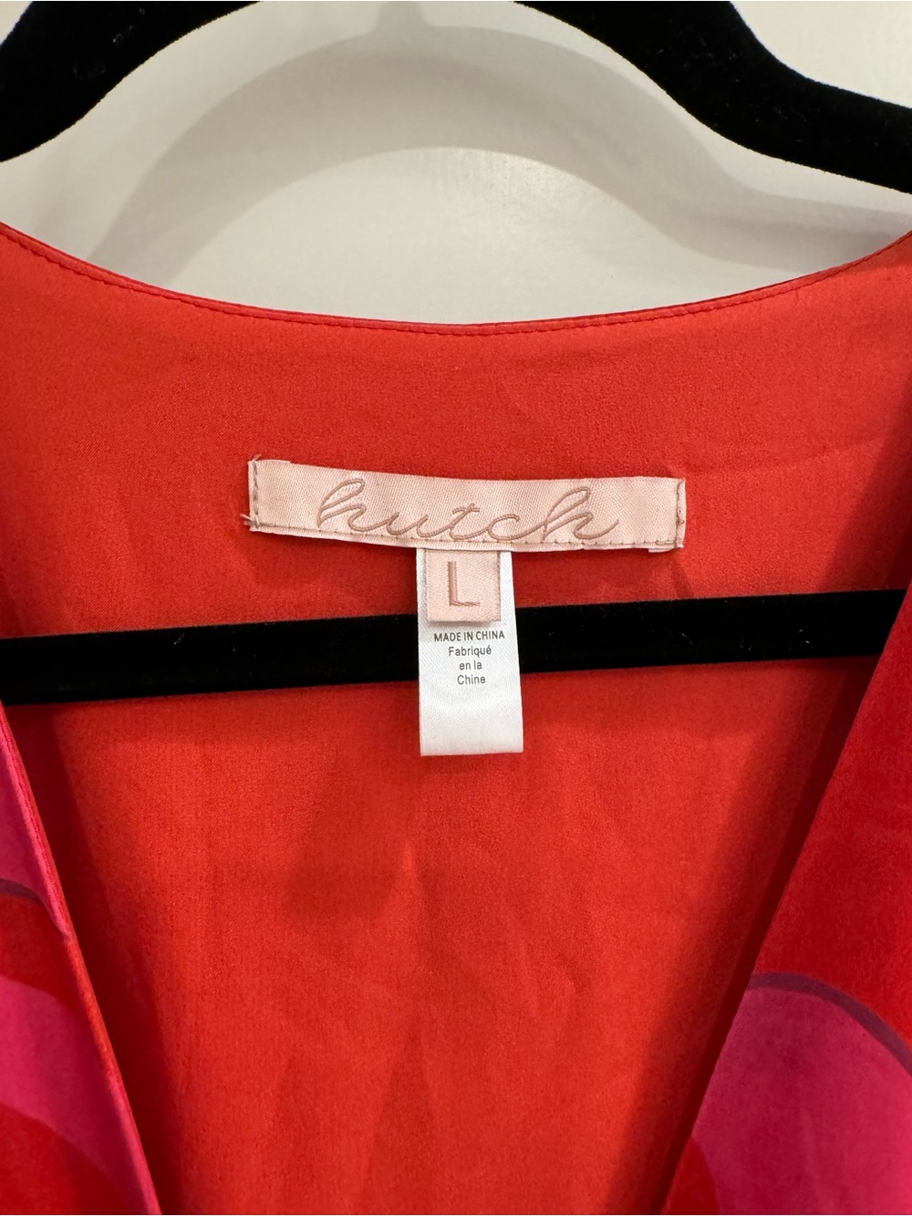 Hutch Pink and Red Wrap Maxi Dress with Side Slit - Picture 7 of 7